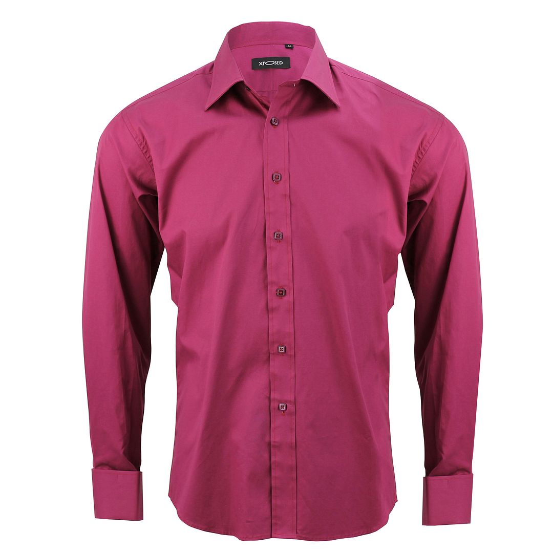 Herren Baumwolle reich Langarm Doppelmanschettenglieder Smart Formal